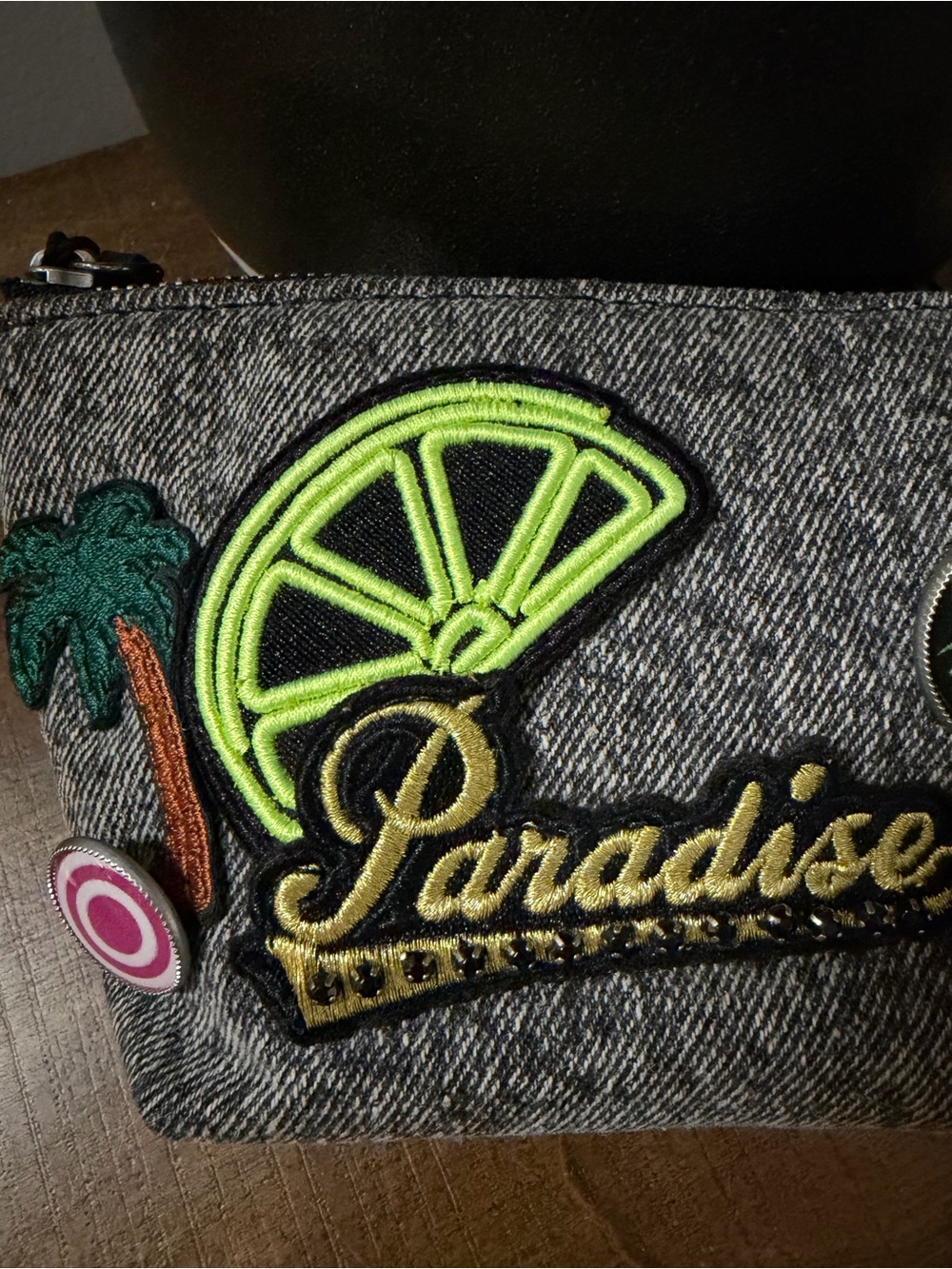 Marc Jacobs Denim Paradise Biker Cosmetic Bag - Picture 6 of 8